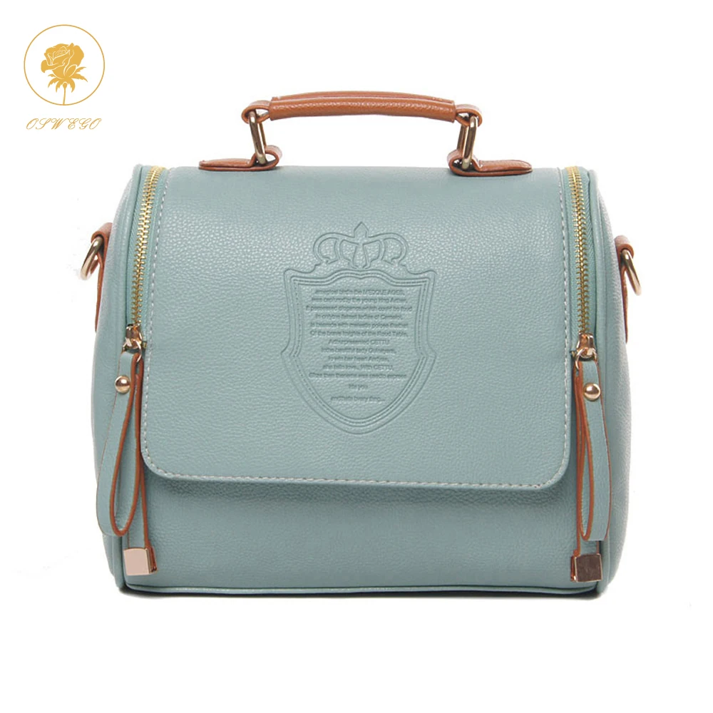 

England Style Crown Shield Printing Women Messenger Bag Candy Color Shoulder Bag Crossbody Bag for Girls Sac A Main Femme