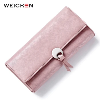 

WEICHEN Geometric Women Clutch Wallets Leather Long Hasp Large Capacity Card Holder Pocket Female Wallet Fashion Lady Purse
