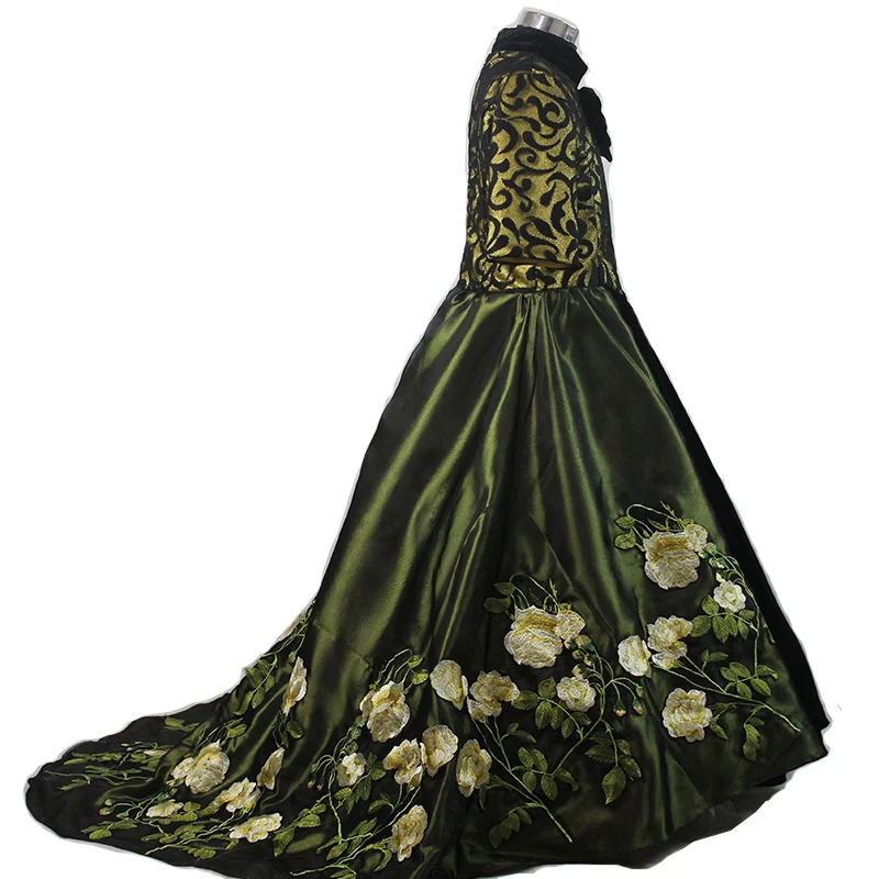 

Cinderella Stepmother Embroidery Cosplay Costume Fancy Carnival Halloween Costumes Dress Custom Size