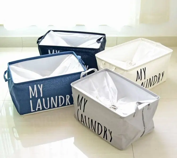 New Laundry Basket Foldable Clothes Basket Cotton Waterproof Folding