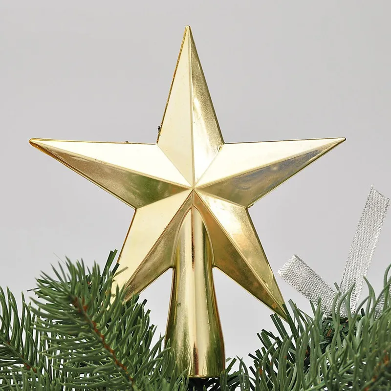 New 12cm gold Christmas tree ornaments top star 19g christmas decoration craft suppliesin Tree