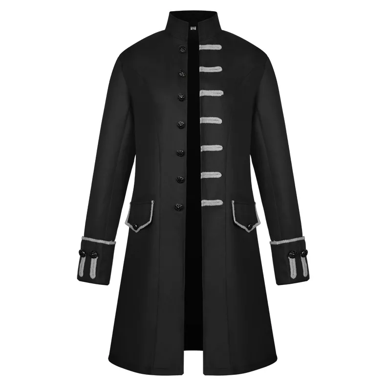 Medieval Victorian Coat Gothic Steampunk Tuxedo Trench Costume Outfit ...