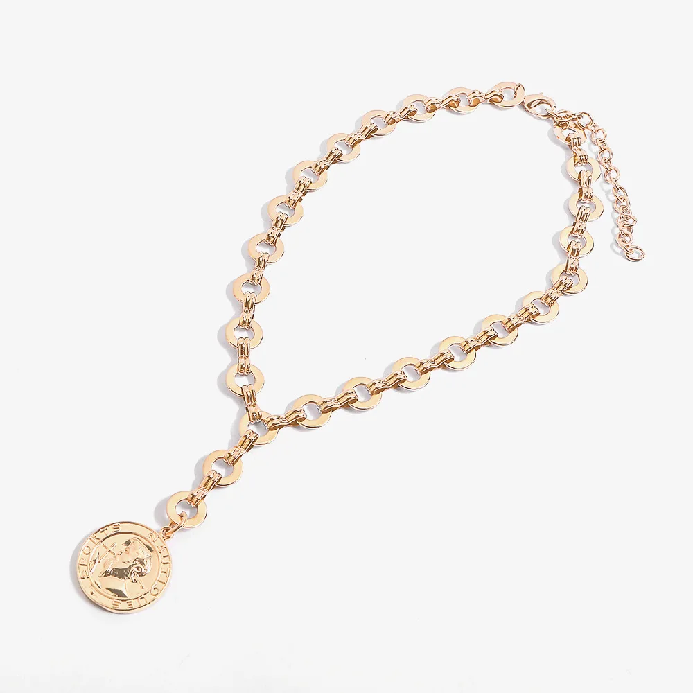 

Legenstar Vintage Gold Color Big Coin Pendant Necklaces For Women