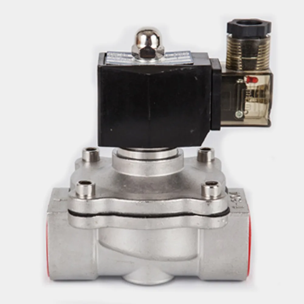 Baratos DN15 50 válvula de solenoide normalmente cerrada 304 de acero inoxidable de aceite de agua de válvulas a prueba de humedad AC 110V 220V 380V 24V DC 12V 24V