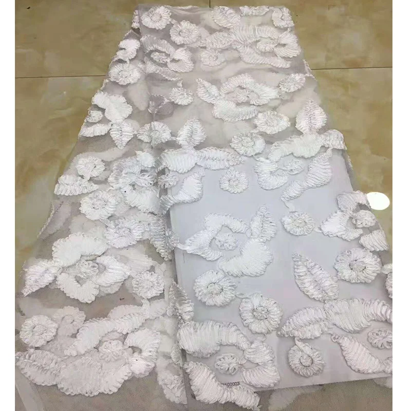 African Latest Cord Lace Fabric 2018 High Quality Guipure White Embroidered Trim Dresses For Women | Дом и сад