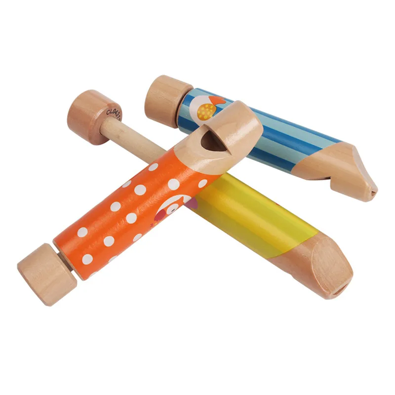 Candywood Детские музыкальные игрушки Потяните свисток Деревянный свисток модель красочные мини прекрасный красочный мультфильм музыкальный инструмент игрушки