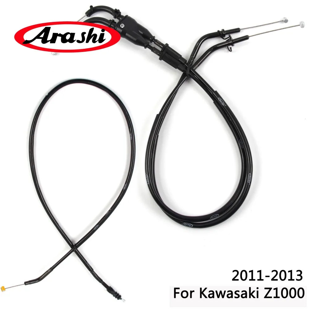 Arashi Motorcycle Throttle Line Clutch Cable Steel Wire Set For KAWASAKI Z1000 2011 2012 2013 Z-1000 Z 1000