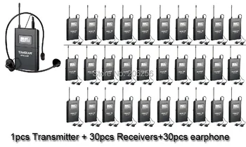 

Hot 1Transmitter+30 Receivers Takstar WTG-500 Wireless Tour Guide System UHF frequency 6selectable channels 100m operating range