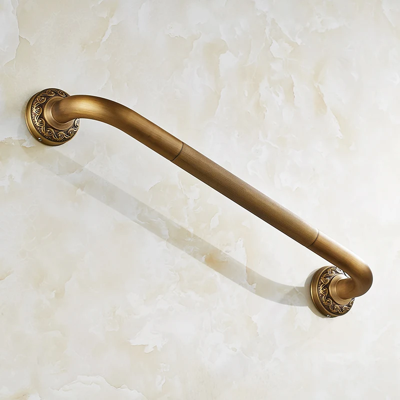 Европейский античный держатель для ванной комнаты из твердой латуни для безопасности, нескользящая стойка для унитаза, настенное крепление, резные аксессуары для ванной комнаты AC