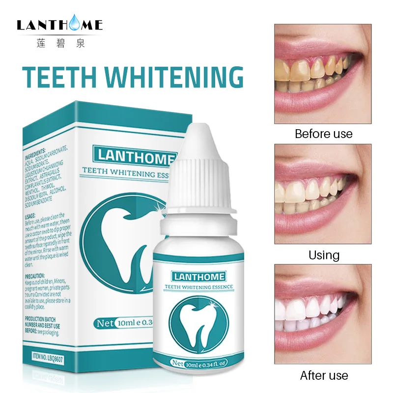 

LANTHOME Teeth Whitening Essence Powder Oral Hygiene Cleaning Serum Removes Plaque Stains Tooth Bleaching Dental Tools Toothpast