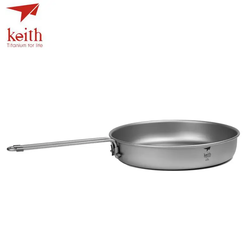 Keith titanio plegable sartén ultraligero olla de cocina portátil Camping al aire libre barbacoa utensilios de cocina olla vajilla cubiertos 1L Ti6034