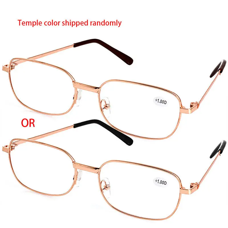 1pc Metal Full Frame Anti-fatigue Hard Resin Lens Reading Glasses+1.00~+4.00