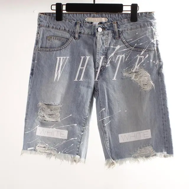 off white jeans shorts