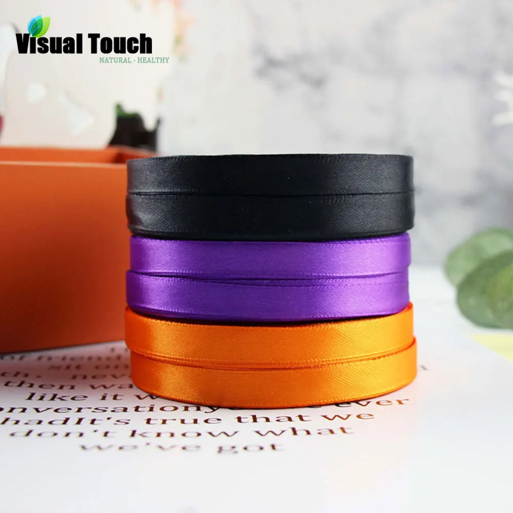 

Visual Touch Colorful 25Yards/Roll Grosgrain Satin Ribbons Wedding Christmas Party Decorations DIY Bow Craft Ribbons Card Gifts