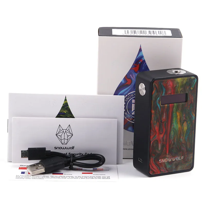 Original Snowwolf 200W R Vape Box Mod 510 Thread Electronic Cigarette Mods 18650 Battery Vaporizer Vape Mod Temperature Control Original Snowwolf 200W R Vape Box Mod 510 Thread Electronic Cigarette Mods 18650 Battery Vaporizer Vape Mod Temperature Control