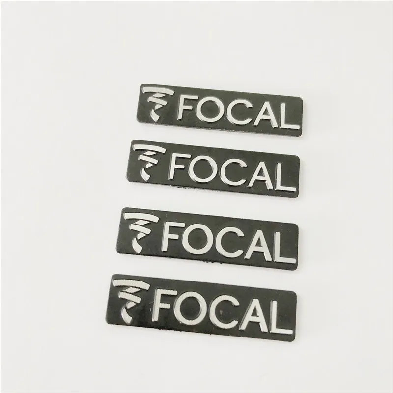 50 шт. focal Hi Fi аудиоколонки 3D алюминиевая эмблема стерео наклейка 3 4*0 9 мм|Наклейки