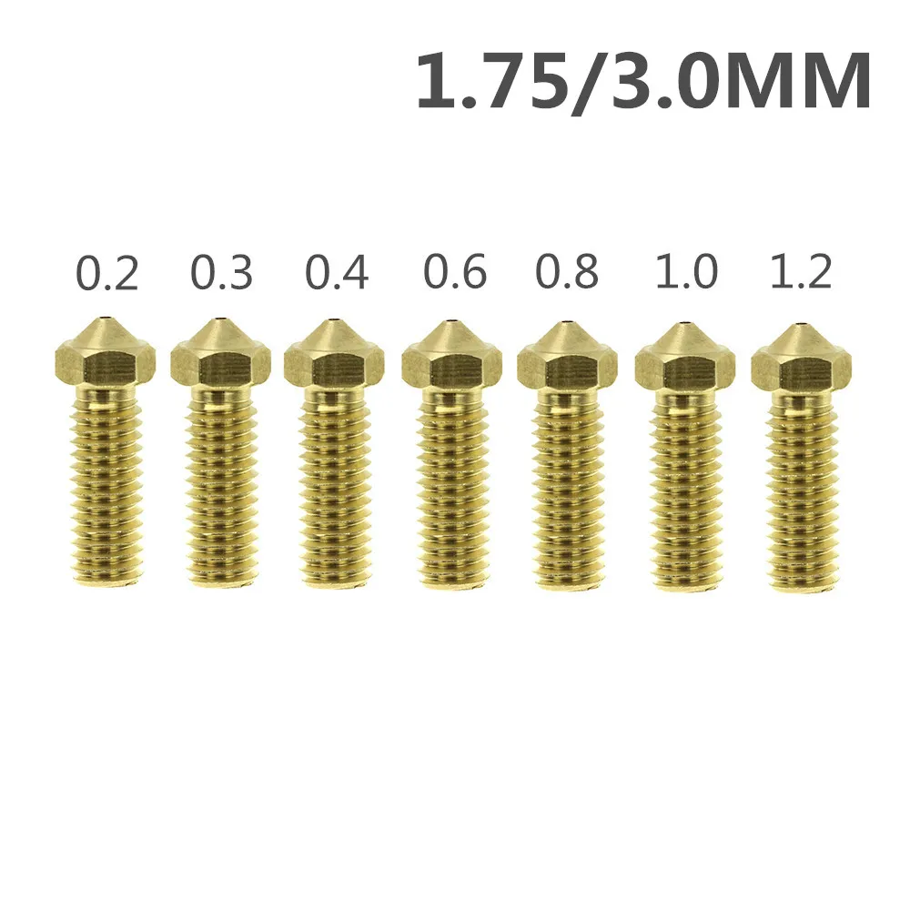 بركان الفوهات 3D طابعة جميع المعادن النحاس 3D إطالة الطارد فوهة 0.2/0.3/0.4/0.6/0.8 /1.0/1.2 مللي متر ل 1.75/3 مللي متر لوازم