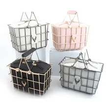 Модные женские сумки и сумки через плечо, вечерняя сумочка-клатч, металлическая открытая корзина, вечерние сумки для банкета, свадебные пляжные сумки