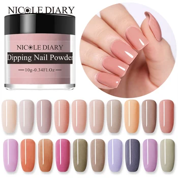 

NICOLE DIARY 10g Dipping Nail Powder Without Lamp Cure Natural Dry Color Dipping Nail Powder Nail Art Decoration for DIY Nails