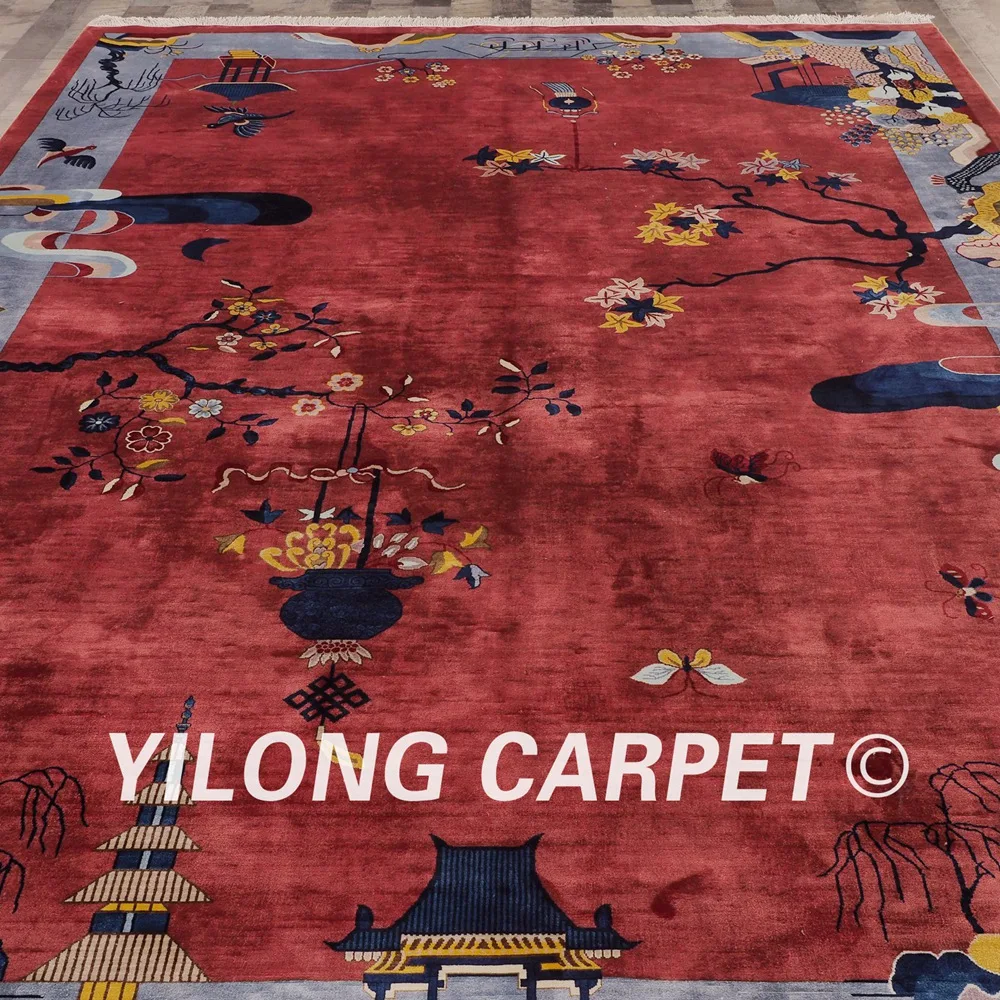 YILONG 6 56 'x 9 84' традиционный шелковый ковер ручной работы в стиле китайской