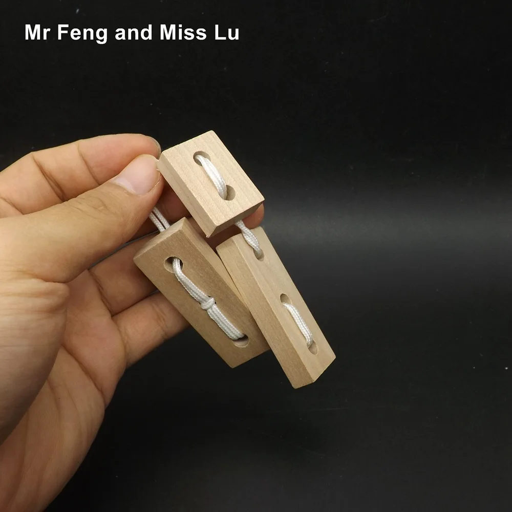 

Mini Wooden Brain Teaser 3D Loop Rope Puzzles Game IQ Toy