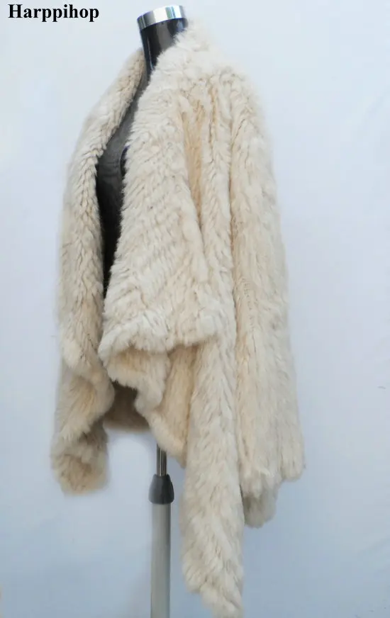 Бренд Женская зимняя кроличий мех пальто Лидер продаж 4 цвета вязание натуральный мех куртка