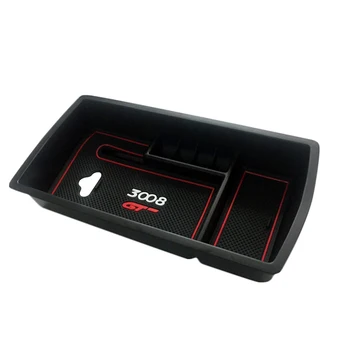 

Armrest Box Storage Organizer Central Modification Organizer Storage Box Decoration for Peugeot 3008 3008GT 2016 2017 2018
