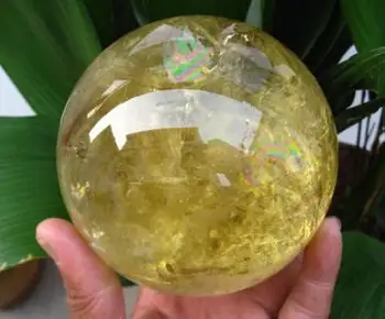

Rainbow NATURAL Citrine quartz crystal sphere ball healing 80mm