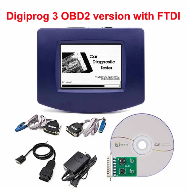 Digiprog 3 одометр программист digiprog III V4.94 FTDI версия инструмент для корректировки одометра digiprog3 полный комплект автомобиля диагностические кабели - Цвет: OBD2 version FTDI