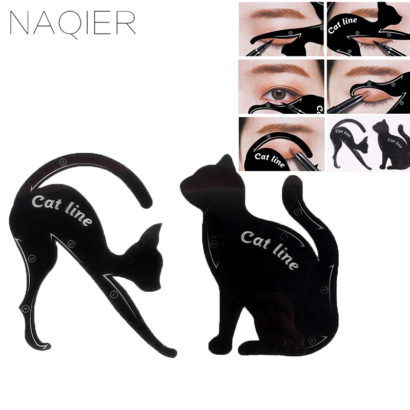 

Makeup tool Cat Eyeliner Stencil Professional Make up Eyeliner Stencils Template Shaper Model Beginners Efficient Tools 1Set 2pc