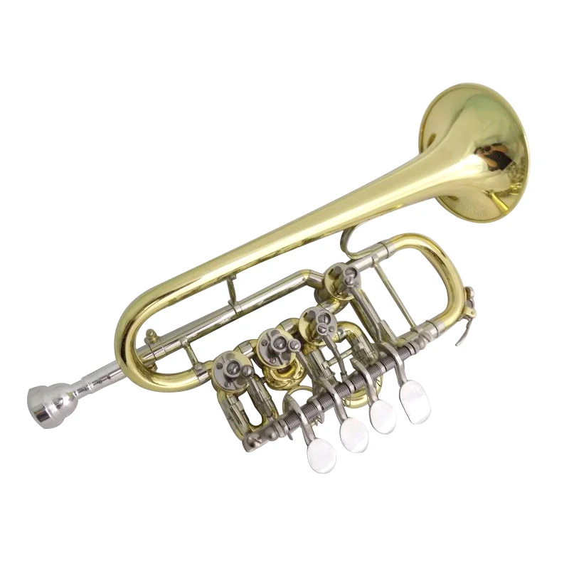 Bb Professional Rotary Trumpet with Foambody case Musical instrument Carving your own design on the bell Bb Professional Rotary Trumpet with Foambody case Musical instrument Carving your own design on the bell