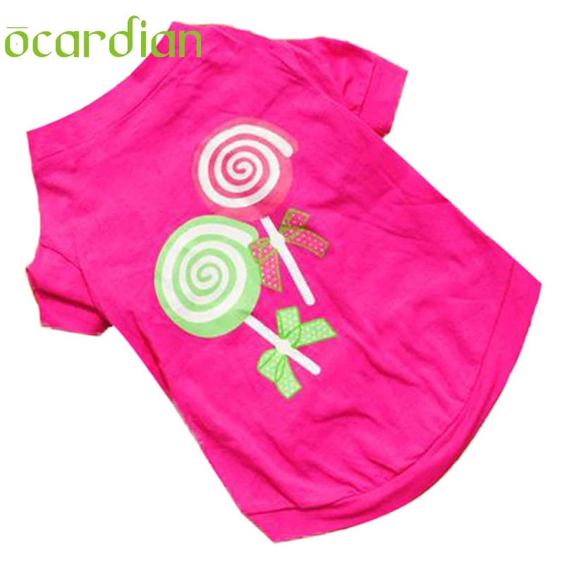 

Ocardian Dog Pet Clothes Summer Pink Princess Lollipop Vest Sleeveless T-Shirts Apparel #30 Gift 1pc Drop