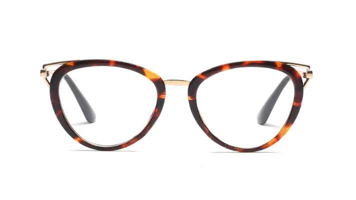 Кошачий глаз оправа для очков женские трендовые стили овальные оптические модные компьютерные очки 45661 - Цвет оправы: C13 leopard clear