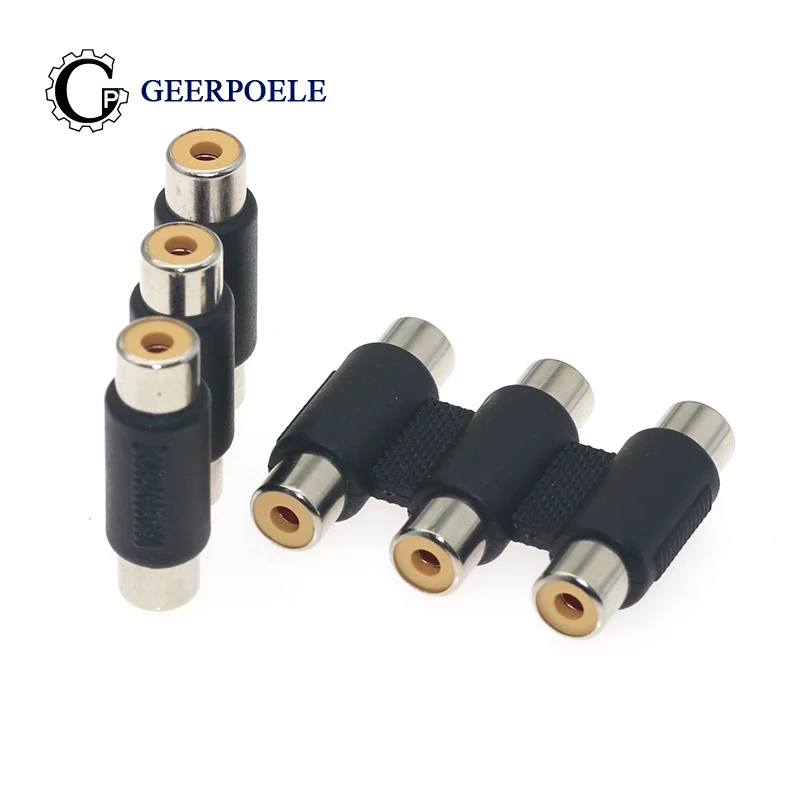 

RCA Audio 3 Pin Female to Female Connectors Plastic Housing Stereo Audio Plug Channel Dual Connector DIY