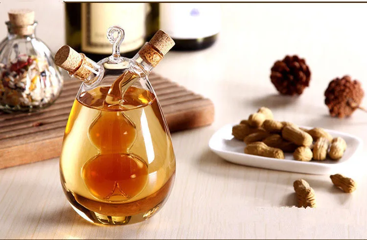 1PC 350ML Kitchen Seasoning Oil Bottle Green Glass Oiler oil Leak-proof Oil and Vinegar Sauce Bottle OK 0358