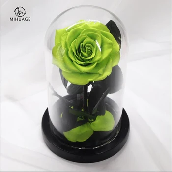 

MiHuaGe Little Prince Rose Everlasting Flower With Glass Cover Eternal Flower Valentine's Day Gift Home Decor Real Flower