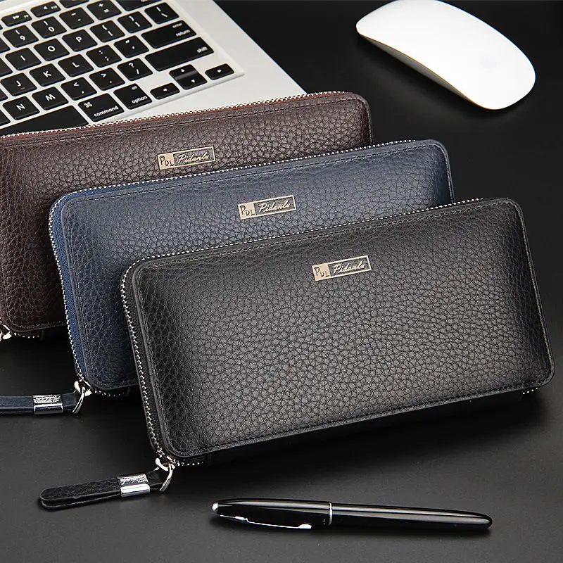 

Men Wallets Top Quality Male Clutch Big wallet men's clutch Capacity Cellphone Bag pu Leather Zipper Pocket Card