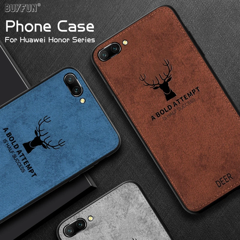 Чехол из ткани оленя с текстурой на для Huawei Honor V10 задняя крышка защитный