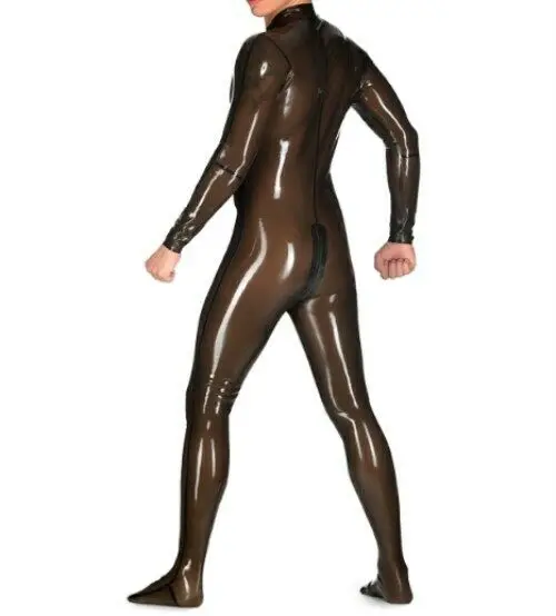 Latexanzug сексуальный комбинезон-Униформа костюм из латекса Gummi Wetlook smokeсерый 0 4 мм S-XXL
