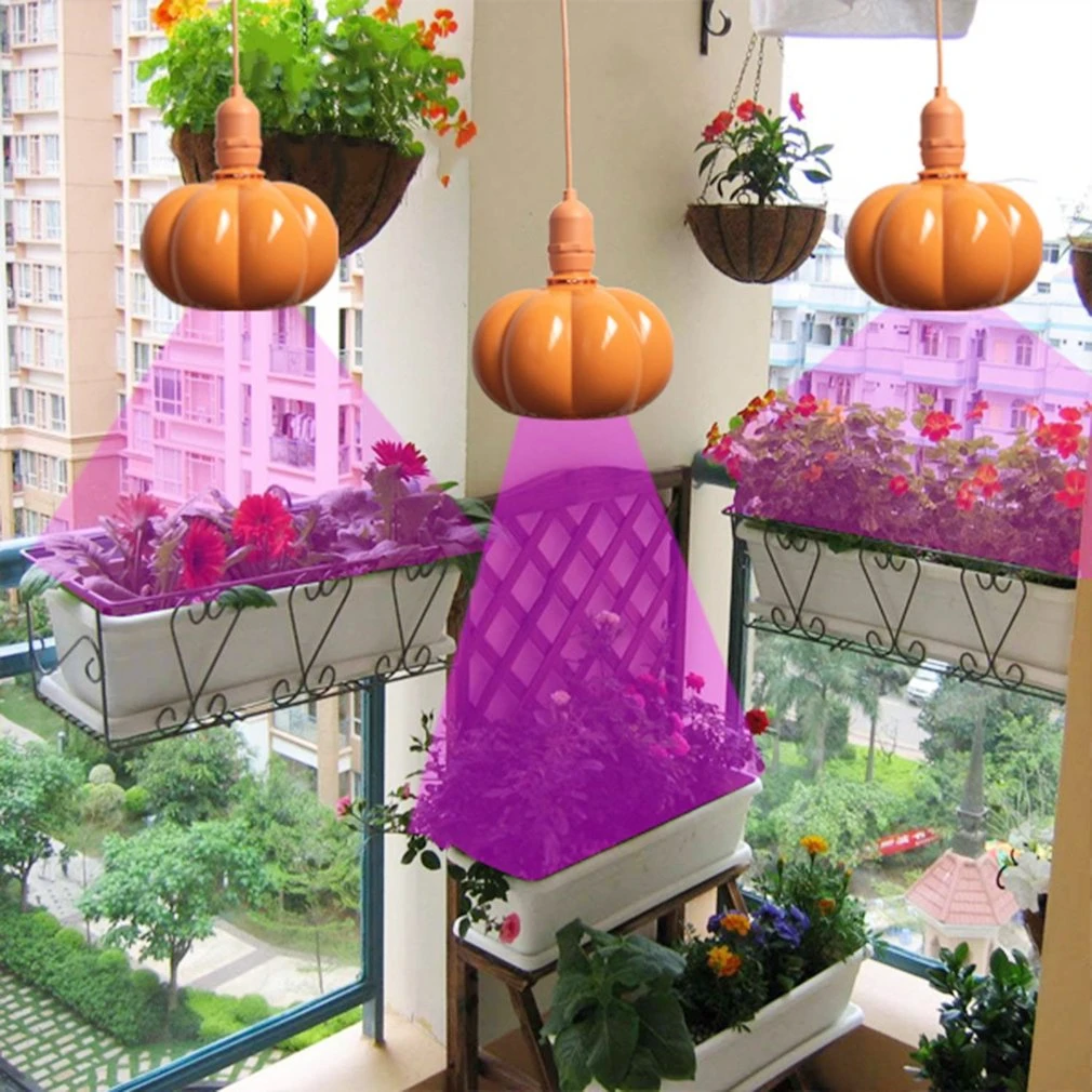 

Dropshipping LED Grow Lights Pumpkin Shaped Plant Growth Lamp E26 Lamps Holder For Hydroponic Organic Soil Aquatic Indoor Plants