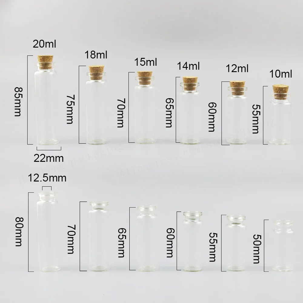 50 X бутылки желаний Крошечные маленькие пустые прозрачные пробковые стеклянные флаконы для свадебного праздника 4 мл 5 мл 6 мл 7 мл 8 мл 10 мл 12 мл 15 мл 20 мл