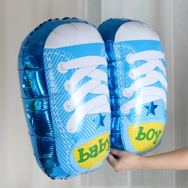 1pc Big baby shoes balloons boy sport shoes Blue shoe helium foil