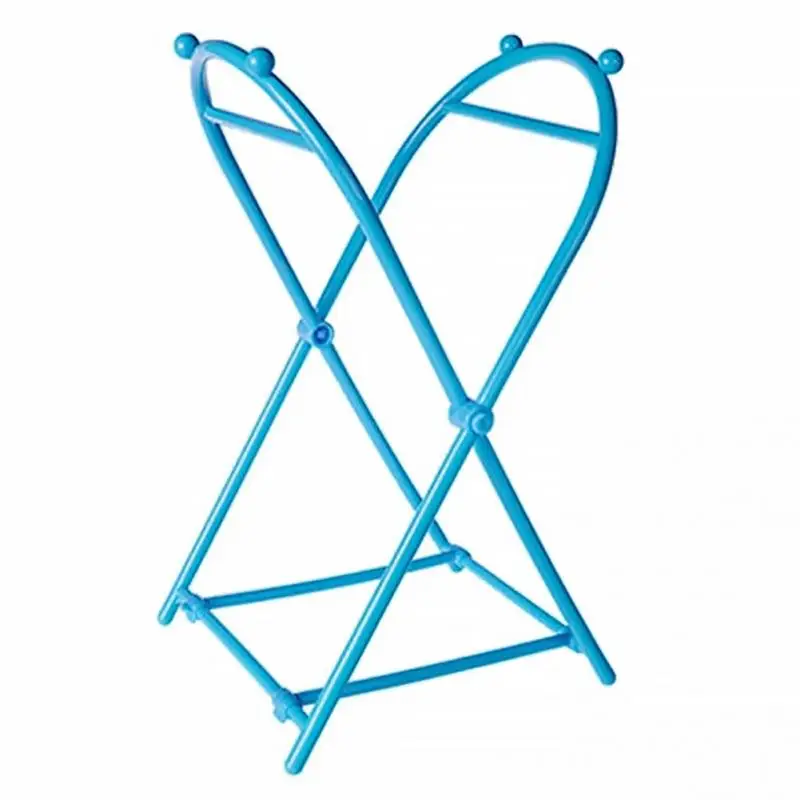 Blue X-type складной мусорный бак пластиковый мешок для мусора держатель Вешалка для мешков для мусора домашняя кухонная для хранения стойка - Color: Blue
