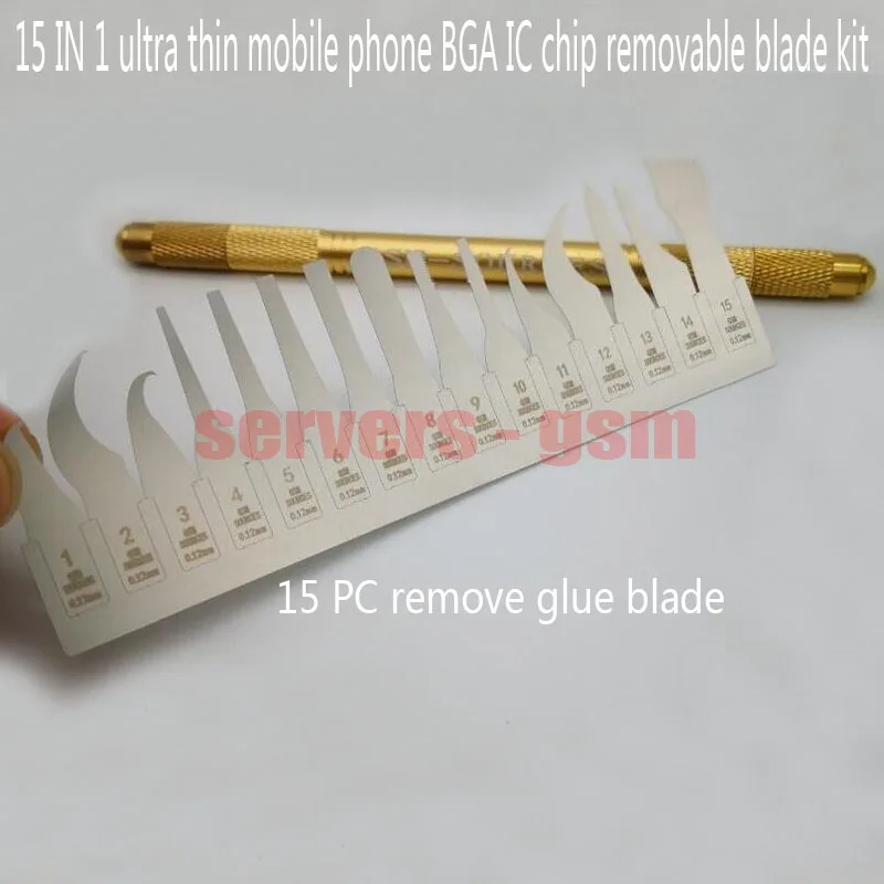 15 IN1 ультра тонкий телефон BGA микросхема Remover Blade Набор нержавеющая сталь лезвия Наборы инструментов для материнская плата для iphone процессор