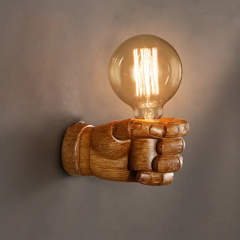 

classical wall lamp creative LED resin fist light cafe room bar lamp indoor lighting loft lights stairs corridor aisle light E27