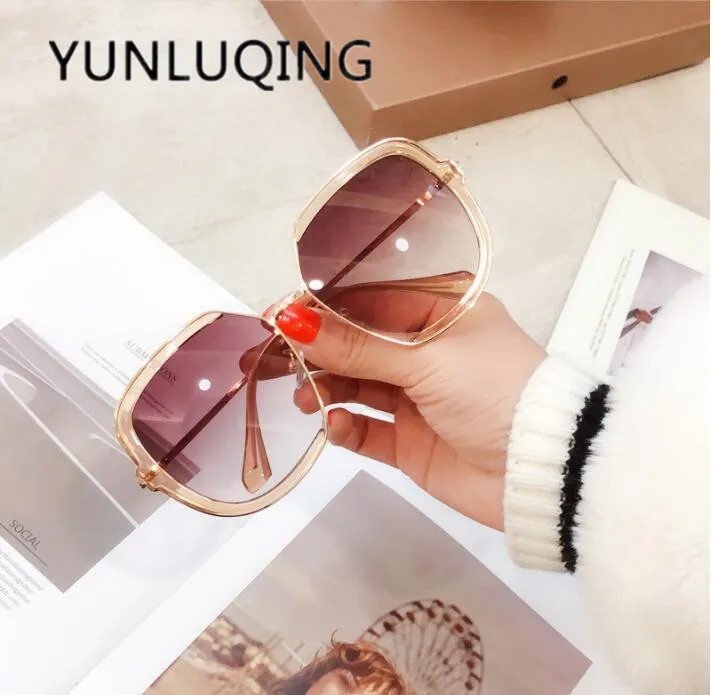 

Super-large frame sunglasses, tide round face and thin glasses new style long face personality sunglasses male female 54135