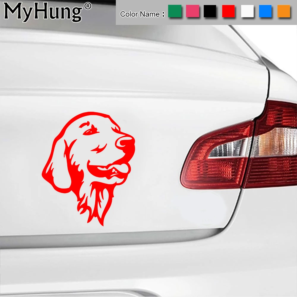

New Vinyl Car Body Stickers Lovely Golden Retriever Dog Car Bumper Stickers Pet Dog Decals Decorative Car Styling Multi Color