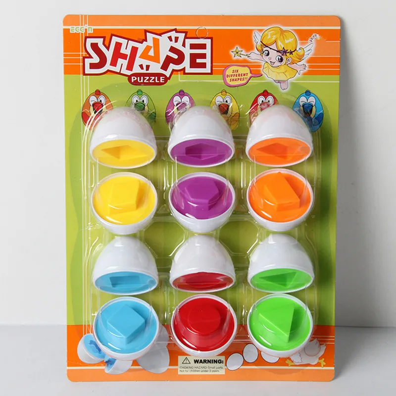 Сопряжение смарт-Яйца цветные игрушки для распознавания цвет совпадающий набор яиц для массажа гашапон умный яйцо дошкольные головоломки игрушки обучающая игрушка 6 шт - Цвет: Белый