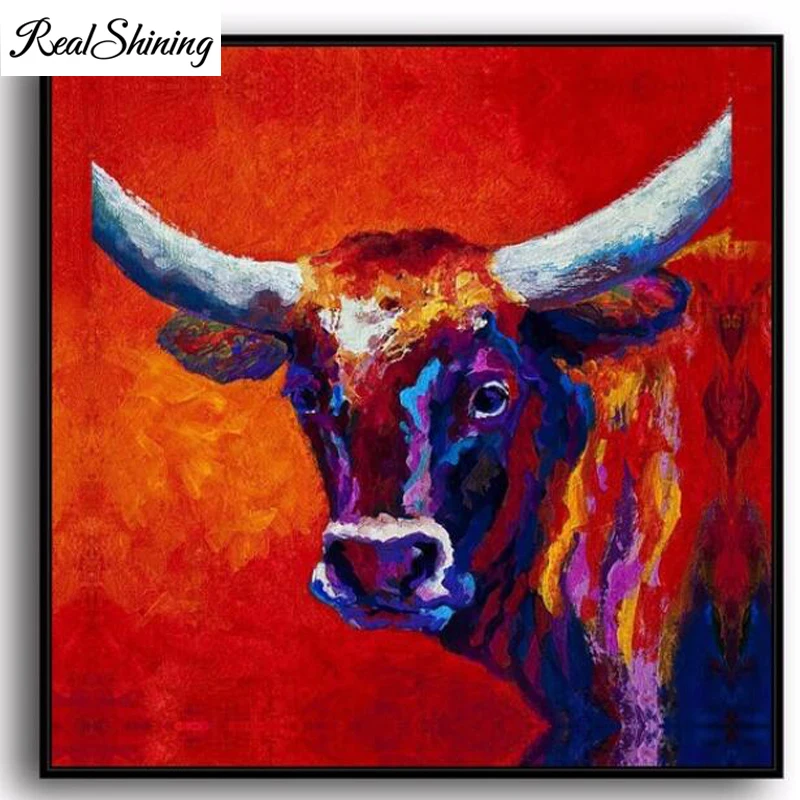 5D,DIY,Full Square/Round Diamond Embroidery buffalo color head,Diamond