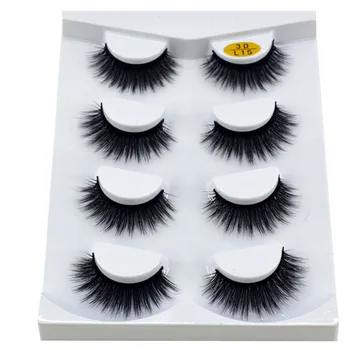 

HBZGTLAD 4 pairs natural false eyelashes fake lashes long makeup 3d mink lashes extension eyelash mink eyelashes for beauty
